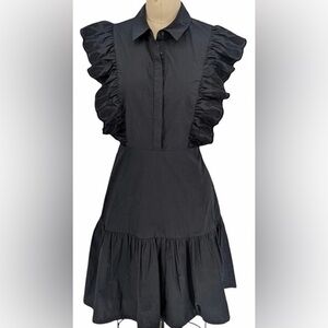 A Loves A Chic Black Ruffle Bohemian dress